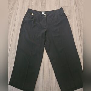 Cache Black Capris with Gold Button Detail